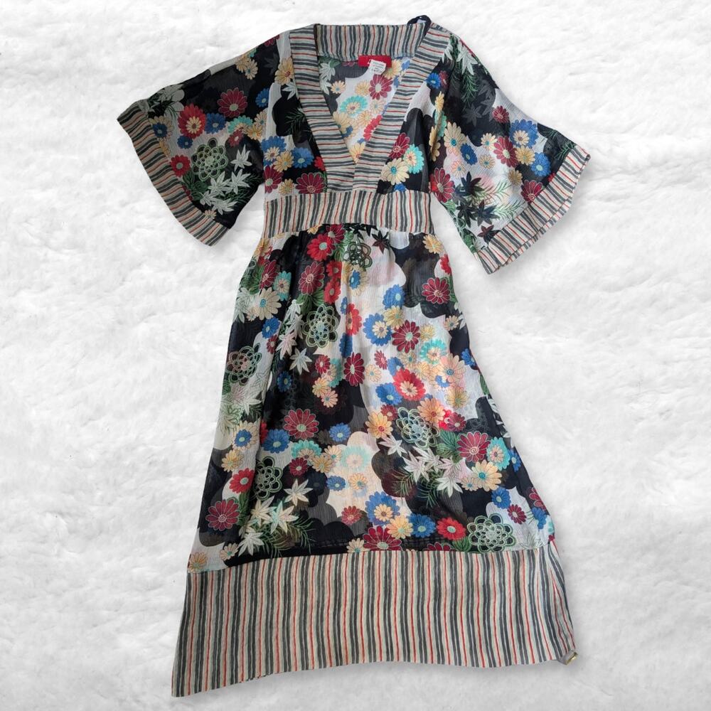 lipsy floral kimono sleeve midi dress - fairycore cottagecore